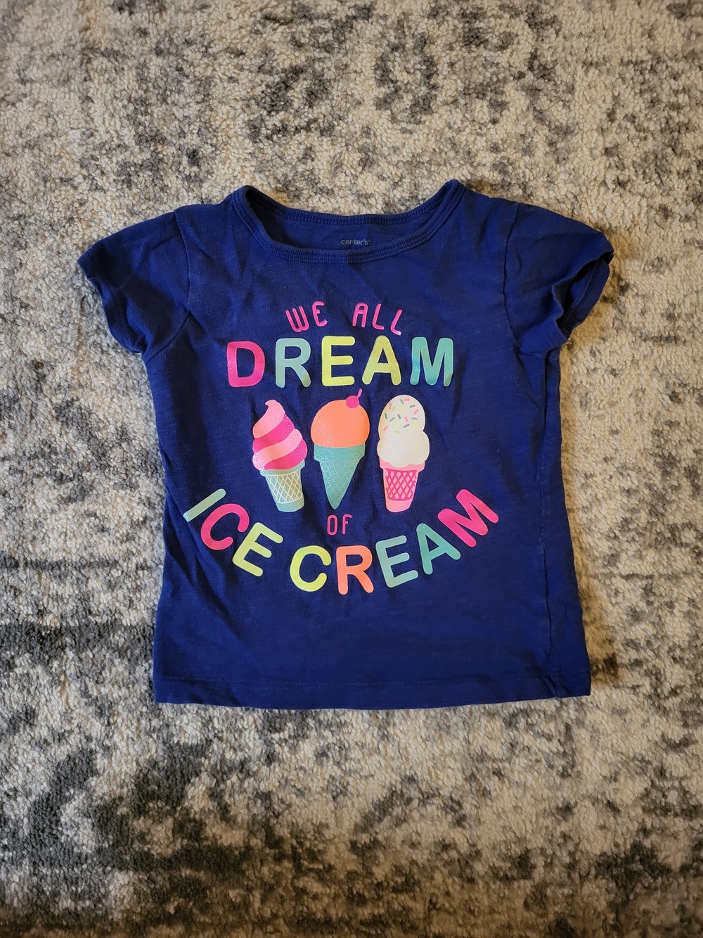 Carter's Navy Tee with Bright Ice Cream Graphic